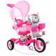 dětské tříkolové kolo Elephant Pink + zvuky + stříška + zábrana + opěrka nohou + rukojeť + ližiny + úložný prostor