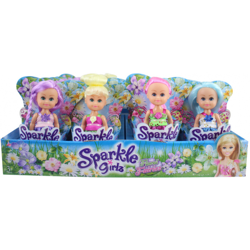 Víla Sparkle Girlz květinová s křídly malá v kornoutku