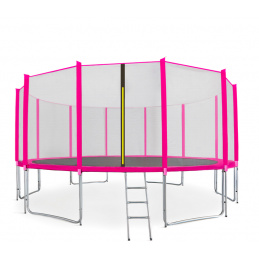 Aga SPORT PRO Trampolína 500 cm Pink + ochranná síť + žebřík + kapsa na obuv