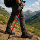 Aga Trekingová hole AntiShock 61–135 cm Červená