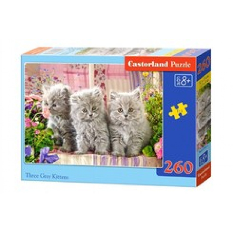 CASTORLAND Puzzle 260 dílků - Tři šedá koťata