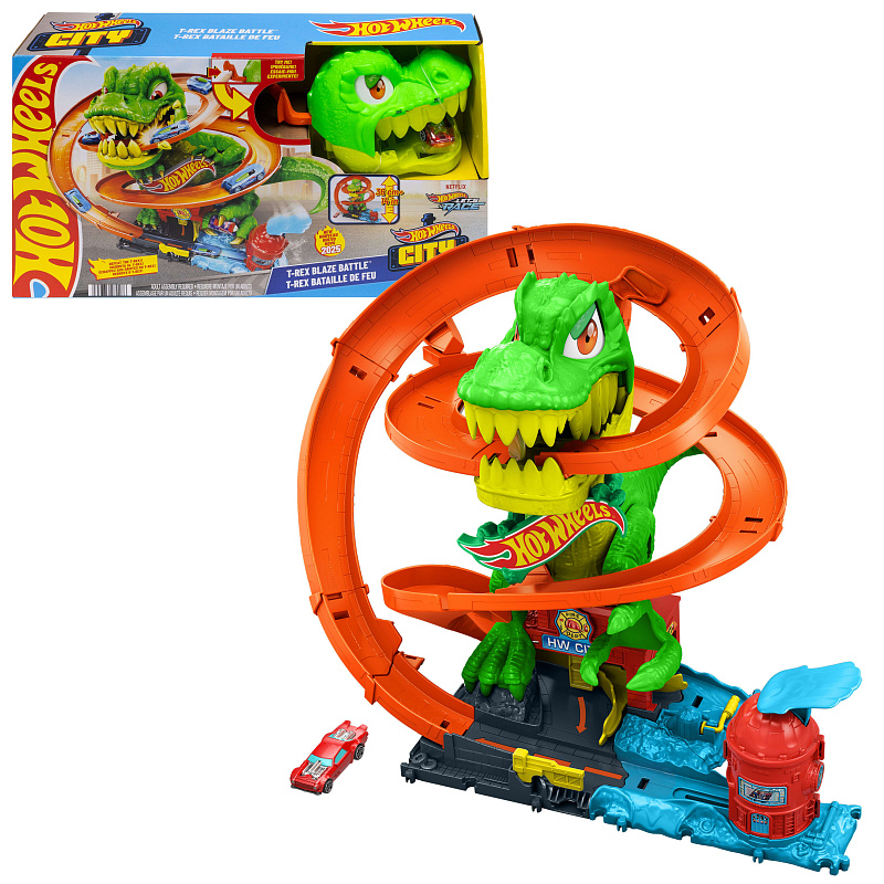 Hot Wheels City T-Rex Blaze Battle JBM73