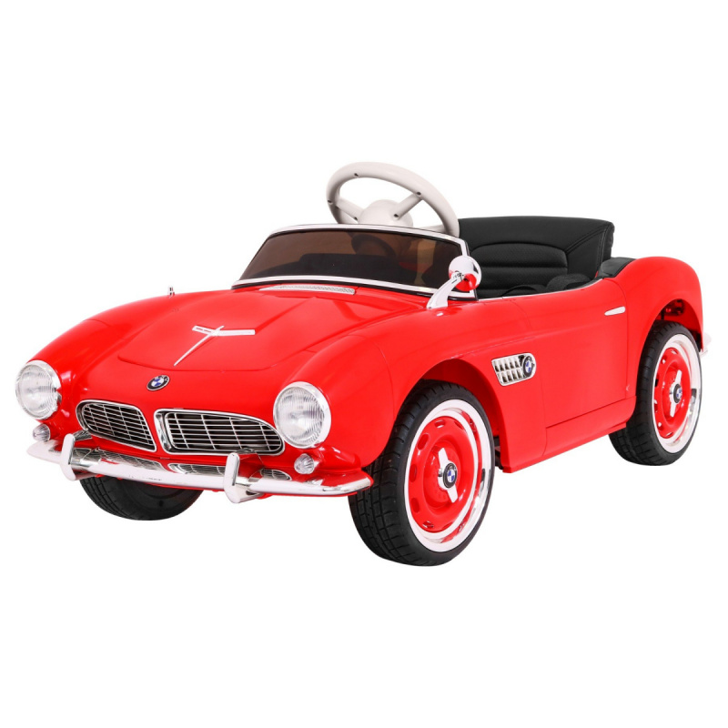 BMW 507 Retro dětské elektrické auto červené + LED audio + dálkové ovládání + eko kůže + EVA + pomalý start