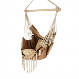 Aga Závěsné houpací křeslo Světle hnědé
