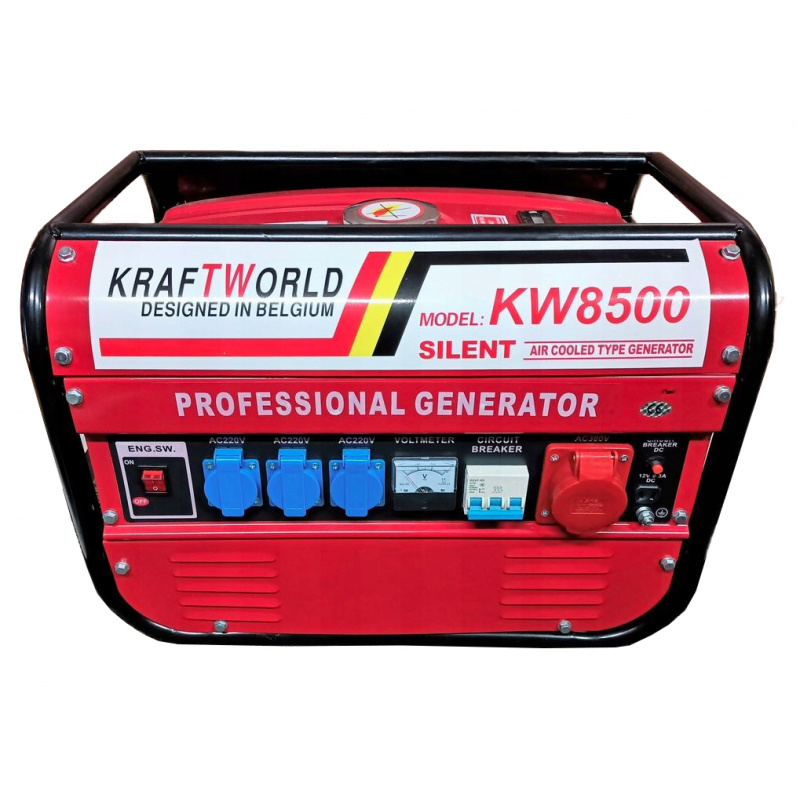 KraftWorld Třífázová benzínová elektrocentrála KW-8500 2 kW