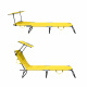 Aga 2x Zahradní polohovací lehátko se stříškou Žluté