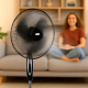 Aga Stojanový ventilátor 43 cm Černý