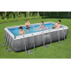 Power Steel 404x201x100 Imitace ratanu 13x6FT BESTWAY 6in1 Rack Pool + čerpadlo + žebřík