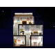 Dřevěná vila pro panenky v Boho stylu a LED světly ZA4131