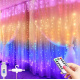 LED světelný závěs 3x2,8m - multicolor