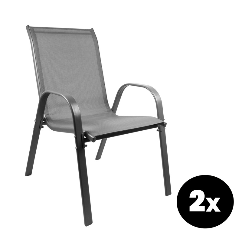 Aga 2x Zahradní židle MR4400GY-2 Šedá