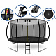 Aga SPORT EXCLUSIVE Trampolína 366 cm Černá + ochranná síť + žebřík