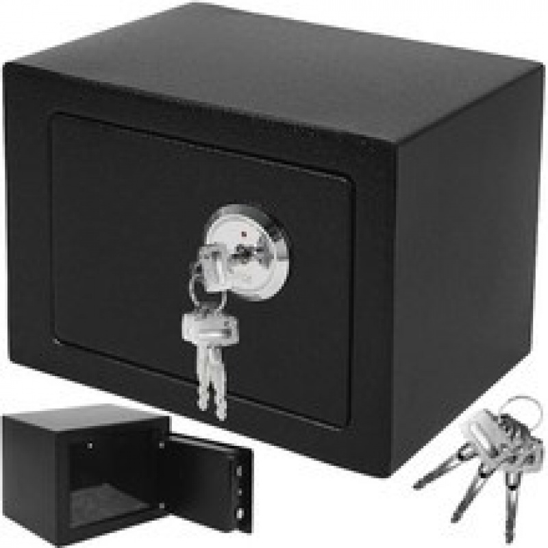 Trezor s mechanickým zámkem 230x170x170mm černá ISO 8800