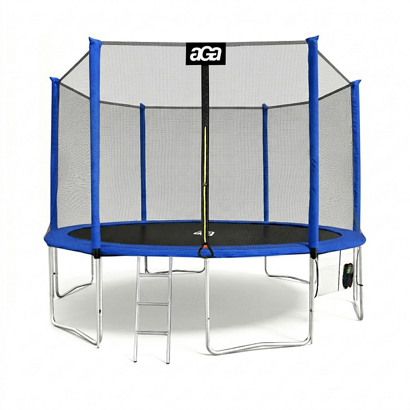 Aga SPORT PRO Trampolína 400 cm Modrá + ochranná síť + žebřík + kapsa na obuv