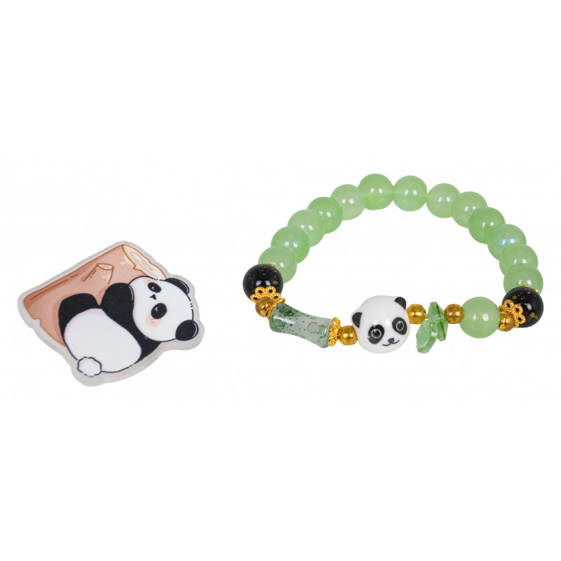 Sada Šperků Panda Zelený Náramek