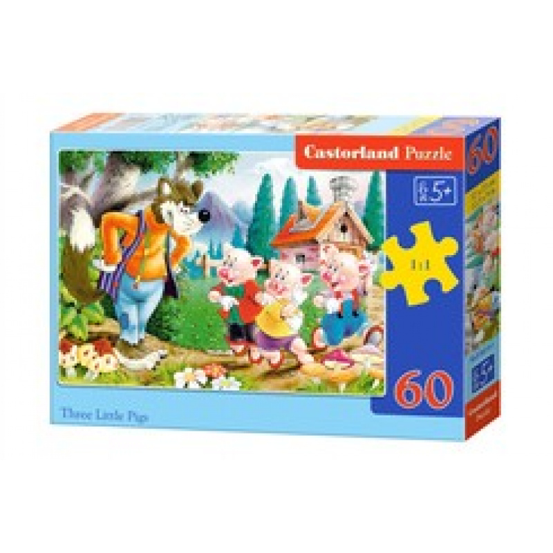 CASTORLAND Puzzle 60 dílků - Tři malá prasátka