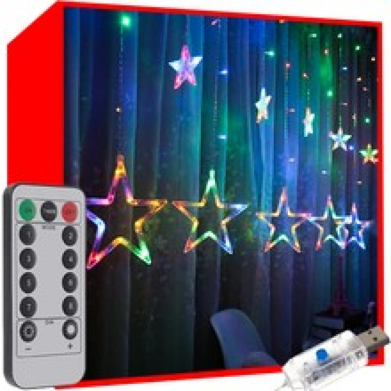 Světelný závěs 138 LED USB vícebarevná KS19748