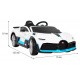 Bugatti Divo Dětské autíčko na baterie bílé + dálkové ovládání + EVA + pomalý start + LED MP3