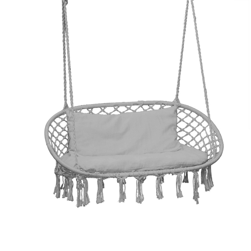 Linder Exclusiv Dvojité závěsné houpací křeslo Světle šedé