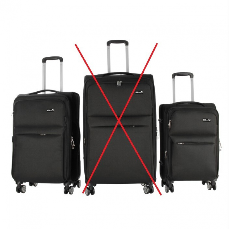 Aga Travel Sada 2 cestovních kufrů vel. M+S Černá 2CZ049 - II. JAKOST
