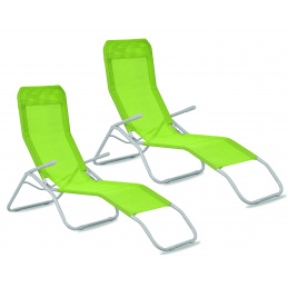 Aga 2x Zahradní lehátko SIESTA Světle zelené