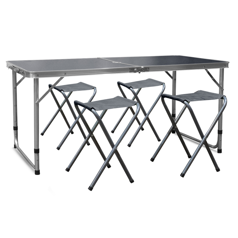 Aga Kempingový skládací set Šedý