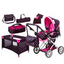 Doris Kočárek pro panenky set 5v1 Hot Pink 1