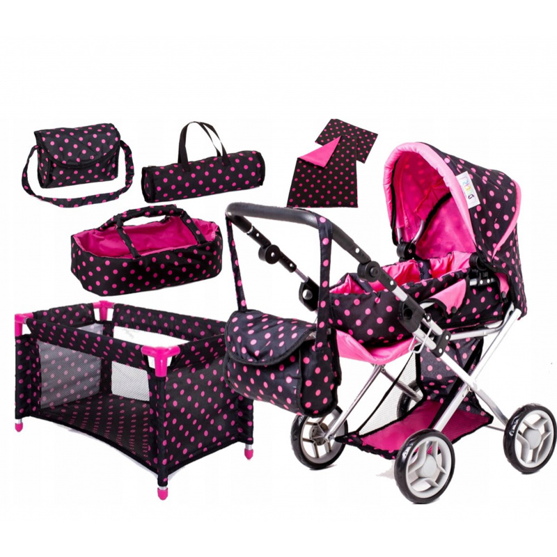 Doris Kočárek pro panenky set 5v1 Hot Pink 1