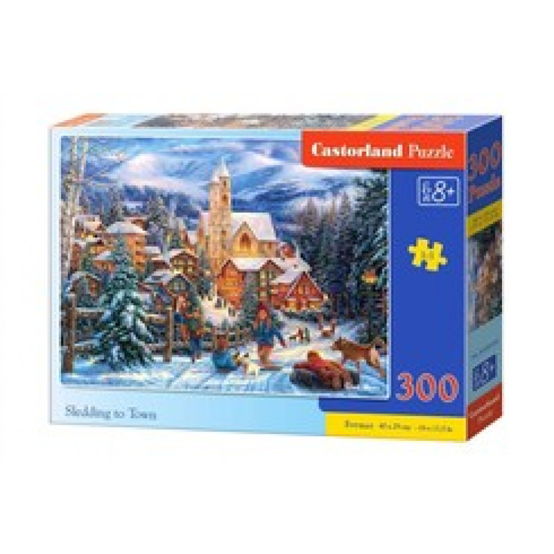 CASTORLAND Puzzle 300 dílků - Sáňkování ve městě