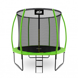 Aga SPORT EXCLUSIVE Trampolína 250 cm Světle zelená + ochranná síť + žebřík