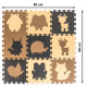 Aga Kontrastní pěnové Puzzle 85 cm x 85 cm 9 dílů Hnědé