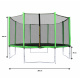 Aga SPORT PRO Trampolína 366 cm Světle zelená + ochranná síť