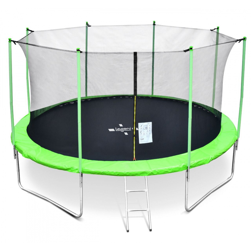 Legoni Trampolína 366 cm Light Green + vnitřní ochranná síť + žebřík