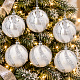 Aga Vánoční baňky 8 cm 6ks Stříbrné - Vlnky