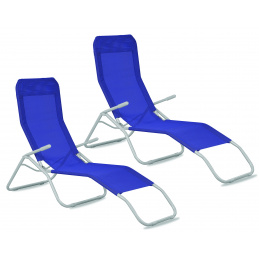 Aga 2x Zahradní lehátko SIESTA Tmavě modré