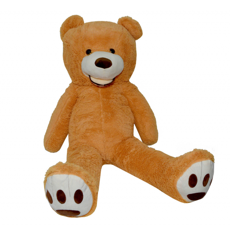 Aga4Kids Plyšový medvěd 130 cm Světle hnědý s tlapkami  6DZ012 - 2. JAKOST