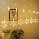 Světelný závěs vločky, hvězdy 138 LED, USB, dálkové ovládání, teplá bílá ISO 19746