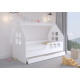 Wooden Toys Dětská postel HOUSE 160x80 cm se šuplíkem + matrací