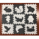 Aga Kontrastní pěnové Puzzle 85 cm x 85 cm 9 dílů Černo-bílé