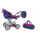 Doris Kočárek pro panenky 9346/L Blue Pink