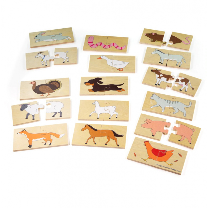 Bigjigs Toys Didaktické puzzle Zvířátka¨2DZ159 - II. JAKOST
