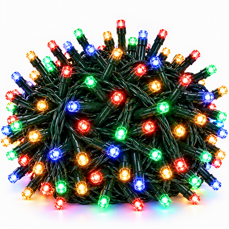 Aga Vánoční řetěz 300 LED s třpytícím efektem Barevná