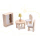 Aga Dřevěný domeček pro panenky s nábytkem 70 cm Šedý
