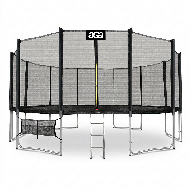 Aga SPORT PRO Trampolína 518 cm Černá + ochranná síť + žebřík + kapsa na obuv
