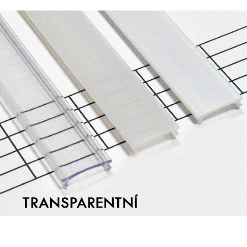 Transparentní  difuzor KLIK pro profil - D, Y, Z - 2m