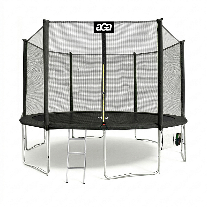 Aga SPORT PRO Trampolína 430 cm Černá + ochranná síť  + žebřík + kapsa na obuv