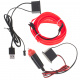 LED ambientní osvětlení do auta / auto USB / 12V páska 3m červená