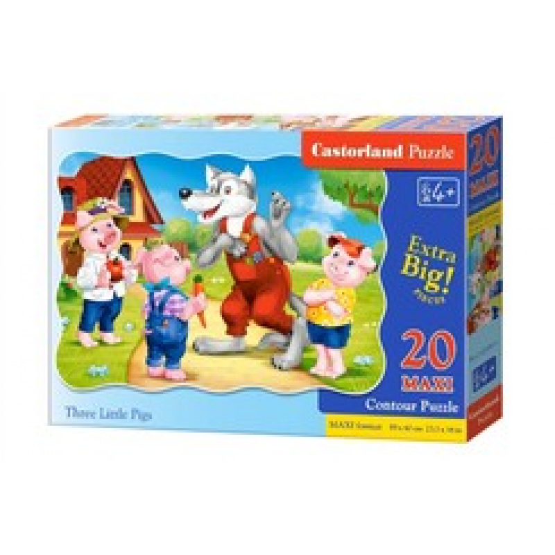 CASTORLAND puzzle 20 MAXI dílků - Tři malá prasátka