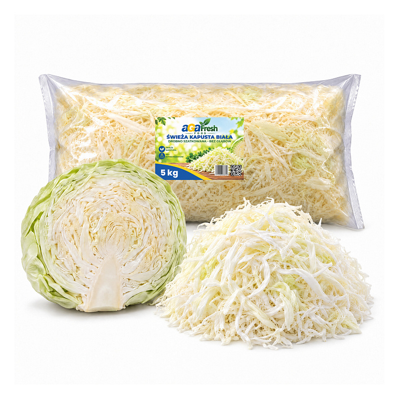 Čerstvé bílé zelí jemně krouhané bez košťálů 5 kg